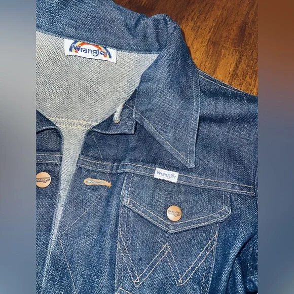 Vintage Wrangler Jacket Rainbow Tag  Jean Western Cowboy - Picture 3 of 13